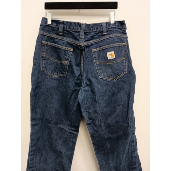 Carhartt Jeans Mens Size 34 Blue Denim Cotton Dark Wash Relaxed Fit Straight Leg - Picture 4 of 9